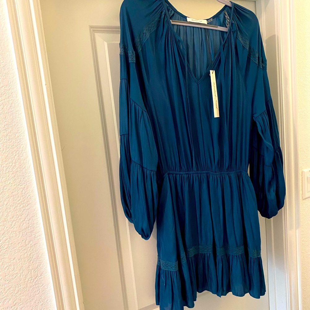 Mustard See Dress--NEW-- size M color Stone blue